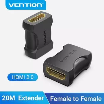 Vention HDMI адаптер-удлинитель HDMI-разъем «мама-мама» 4k HDMI 2.0 адаптер-конвертер-удлинитель для монитора PS4 кабель HDMI 1 Pieces чёрный
