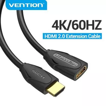 Vention HDMI Extender HDMI между мужчинами и женщинами 4K HDMI 2.0 Удлинительный кабель для HDTV Nintend Switch PS4 Проектор Удлинительный кабель HDMI 50cm чёрный