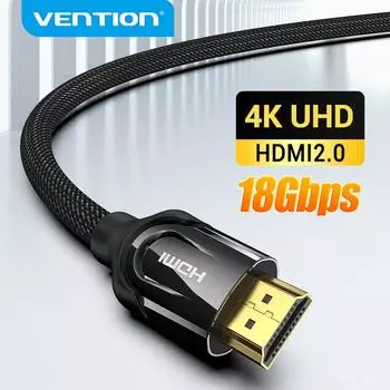 Vention HDMI-кабель HDMI-кабель-переключатель для Xiaomi Mi TV Box PS4 Spliiter Switcher 4K @ 60 Гц Аудиокабель HDMI-HDMI 2.0 HDMI-кабель 75cm чёрный