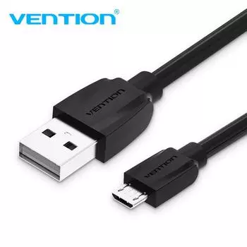 Vention Micro USB кабель 5V2A Быстрая зарядка Кабель для передачи данных для Samsung Huawei Android телефон 25cm чёрный