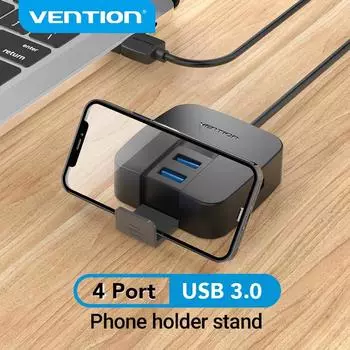 Vention USB HUB Высокоскоростной 4-портовый концентратор USB 3.0 для ноутбуков Macbook Air OTG USB3.0 HUB 15 см 50 см 1 м 50cm чёрный