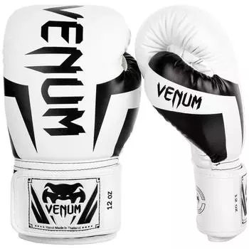 Venum Elite Boxing Gloves 14oz - White/Black -
