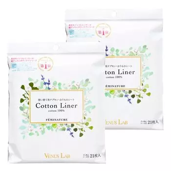 Venus Lab Femina Тюль Хлопковая прокладка x 2 шт. Набор одноразовых тканевых салфеток Хлопковая салфетка Менструальные вагинальные тарелки Сделано в Японии (21 шт.) (С участием
