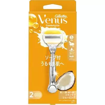 VenuS PG DESIGN VenuS COMFORT LIGht ДЛЯ ВЛАЖНОЙ КОЖИ С КОКОСОВЫМ АРОМАТОМ ЖЕНСКАЯ БРИТВА С 2 СМЕННЫМИ ЛЕЗВИЯМИ