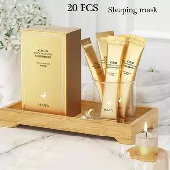 VENZEN 20шт Золотая шелковая ночная маска «Птичье гнездо»