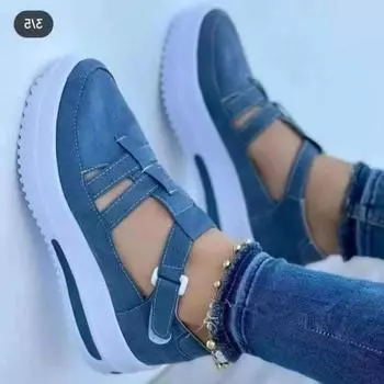 Verano Nueva Mujer Transpirable Malla cua повседневные кроссовки Mujer Antideslizante Vulcanizada Sandalias Plataforma кроссовки 43 35 чёрный