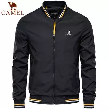Верблюжья мужская деловая повседневная модная куртка с вышивкой верблюжий воротник-стойка весна/осень красная куртка мужская спортивная куртка ветровка M темно-синий