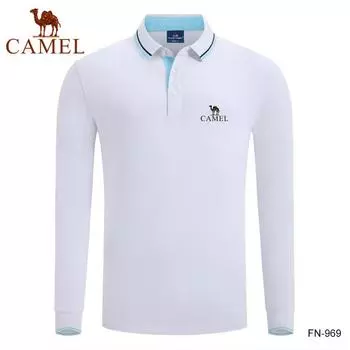 Верблюжья весенне-осенняя новая мужская и женская рубашка-поло высокого качества с вышивкой из 100 хлопка, модная дышащая и удобная рубашка с лацканами и длинными рукавами L чёрный