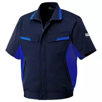 Verdexel Work Short 3D VES57 Navy x Royal Blue LL [Midori Anzen] Одежда, Рукава, Блузон, Унисекс, Антистатический, Резка, Верх,