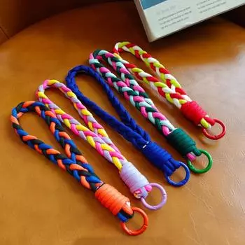 Веревка брелок аксессуары ручной работы ремешок на запястье цветной металлический брелок шнурок с подвеской в виде карты для мобильного телефона чехол для телефона очарование A13