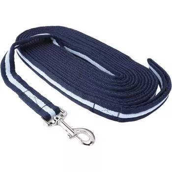 Веревка для дрессировки лошадей, 8 м темно-синяя полиэстеровая толстая плоская поводья для лонжа, повод для лонжа для привязанной лошади для верховой езды