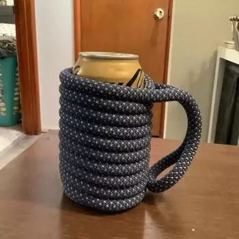 Веревка для скалолазания, чашка с рукавом, охладитель, изолированный держатель для пивной бутылки, веревка ручной работы, подарок для альпинистов, подходит для банок на 12 унций, для бутылок с высокими банками на 16 унций розовый