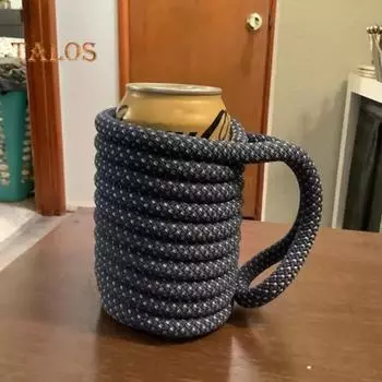 Веревка для скалолазания, чашка с рукавом, охладитель, изолированный держатель для пивной бутылки, веревка ручной работы, подарок для альпинистов, подходит для банок на 12 унций, для бутылок с высокими банками на 16 унций розовый