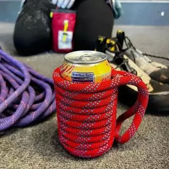 Веревка для скалолазания, чашка с рукавом, охладитель, изолированный держатель для пивной бутылки, альпинистская веревка ручной работы, подарок для альпинистов розовый