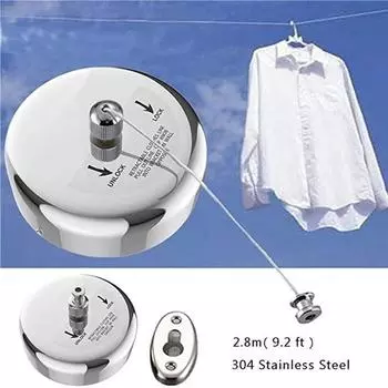 Веревка для сушки одежды из нержавеющей стали 2,8 метра, внутренняя телескопическая веревка для сушки одежды бытовая невидимая наружная