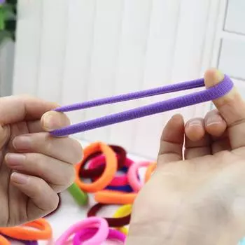 Веревка для волос ярких цветов, подарочные аксессуары для волос, бесшовные новые корейские 10 шт./упак., эластичная резинка для волос ручной работы чёрный