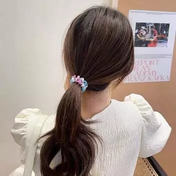 Веревка для волос Спиральный шнур Кольцо для волос Резинка для волос Эластичный разноцветный телефонный провод Аксессуары для волос