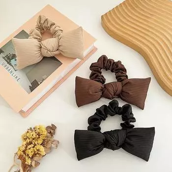 Веревка для женщин с бантом, модный цвет волос, кольцо для волос, аксессуары для волос, лента для волос 14cm чёрный