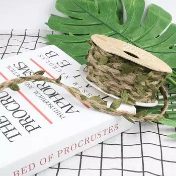 Веревка из пеньки ручной работы Zakka, плетеное украшение из чистой пеньки, натуральная джутовая веревка Mori в стиле ретро 10m/roll & 5mm wide leaf hemp rope * 10m/roll