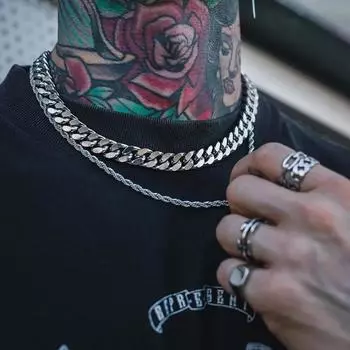 Веревка, кубинское ожерелье-цепочка для мужчин, 2021, модное темпераментное колье из нержавеющей стали, звено-цепочка, ожерелье для мужчин, ювелирное изделие, подарок 45cm