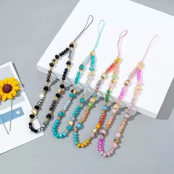 Веревка против потери, цепочка для мобильного телефона, ремешок для мобильного телефона, шнурок для мобильного телефона, шнурок с кристаллами и камнями разноцветный