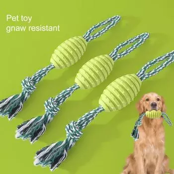 Веревочная игрушка с отдельной хлопковой веревкой, устойчивая к укусам, скрежетанию зубов, избавляет от скуки, TPR собака