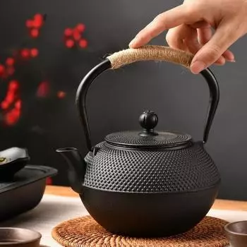 Веревочная ручка, чугунный горшок, чайник, быстрая теплопроводность, китайский японский чайник в античном стиле 800ml