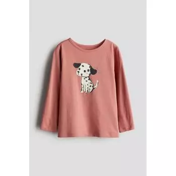 Верх из джерси с принтом HM Light Rust Red Puppy