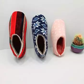 Верх из прошитой губки, фланель, бархат, хлопчатобумажные тапочки, верх из шерсти, обработанные в процессе, туфли из хлопка высокой плотности 28-29 yards