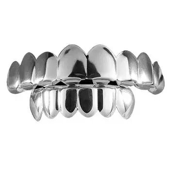 Верхние и нижние искусственные зубы на Хэллоуин, панк-медные позолоченные зубы, украшения для вечеринок, принадлежности для фестиваля set