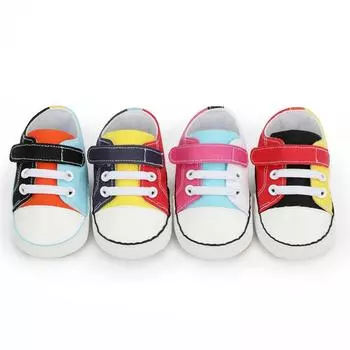 Верхние кроссовки для новорожденных мальчиков и девочек, мягкая парусиновая обувь с противоскользящей подошвой для первых ходунков для младенцев L