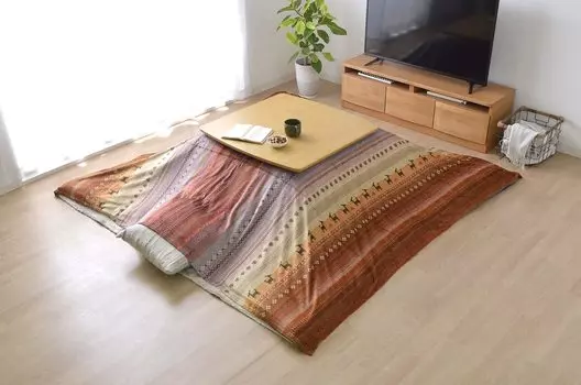 Верхний чехол для футона Ikehiko Kotatsu, квадратный, Ladi 210 x 210 см, оранжевый, моющийся, прибл.. #5185279 оранжевый