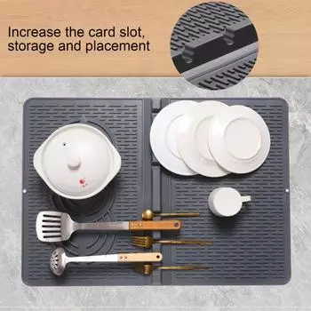 Верхний коврик для электрической плиты Силиконовый защитный чехол от ожогов Легко чистится Кухонный коврик для сушки Складная многофункциональная накладка на крышку плиты серый