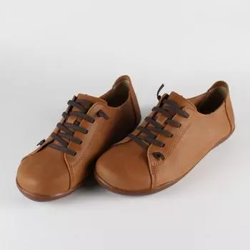 Верхний слой коровьей кожи, импортная торговля, большой размер, женская обувь ручной работы, фермерская обувь, ретро-ностальгические уличные кожаные туфли на плоской подошве 35 коричневый