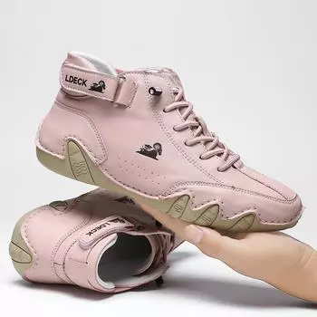 Верхний слой кожаная женская обувь с высоким берцем больших размеров женская обувь осенне-зимние ботильоны обувь с хлопковой подкладкой 35