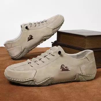 Верхний слой кожаных мужских ботинок Низкие мужские повседневные туфли 38