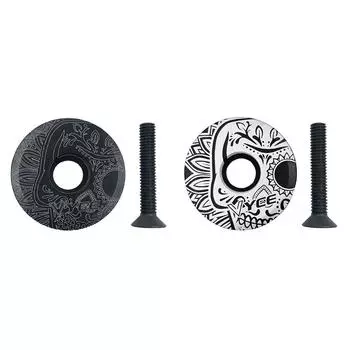 Верхняя крышка выноса руля для шоссейного велосипеда MTB с винтом, 28,6 мм, трубчатая вилка, крышка чаши рулевой колонки # Black pattern