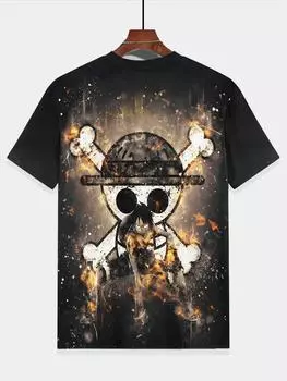 Верхняя одежда для детей Детская футболка Летняя One Piece Luffy Детская одежда Футболка для мальчиков 2025 Детская весенняя одежда Топы 56Y