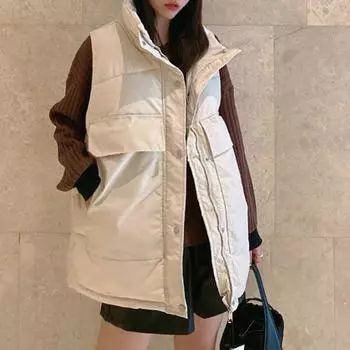 Верхняя одежда из хлопка, утолщенный жилет, осень и зима, новый универсальный свободный жилет, куртка M