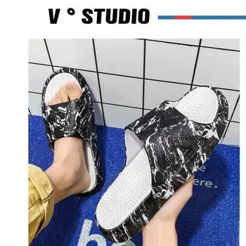 Верхняя одежда, нескользящая пляжная сетка с толстой подошвой, красные комфортные домашние мужские тапочки с одним словом 39