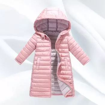 Верхняя одежда осень-зима куртка одежда для мальчиков и девочек хлопковая подкладка с капюшоном детское пальто детская одежда парки мягкий тонкий комбинезон 150cm чёрный