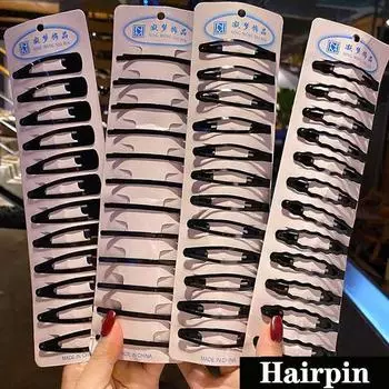 Верхняя заколка для волос, черная заколка на одну линию, заколка для челки, маленькая заколка, головной убор, заколка для волос для взрослых, заколка BB, заколка по краю, женский минималистский вариант