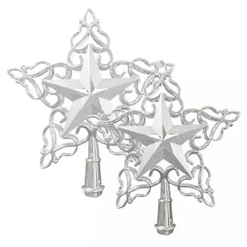 Верхушка для рождественской елки, блестящая звезда, снежинка, украшение для рождественской вечеринки, подвеска 15CM розового золота