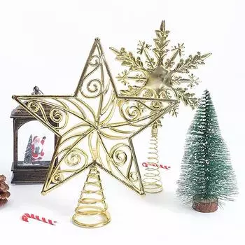 Верхушка для рождественской елки, блестящая звезда, снежинка, украшение для рождественской вечеринки, подвеска as the picture