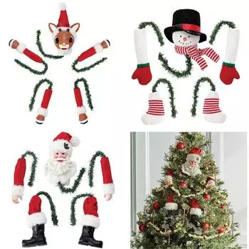 Верхушка для рождественской елки Большая крышка Снеговик Шапка елочные украшения для дома и улицы Подарок Украшение для рождественской елки