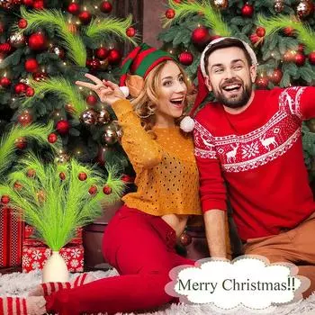 Верхушка для рождественской елки, красные, зеленые, вьющиеся стебли, лаймово-зеленые, вьющиеся, рождественские украшения, стебли для верхушки для рождественской елки, домашняя страница A2