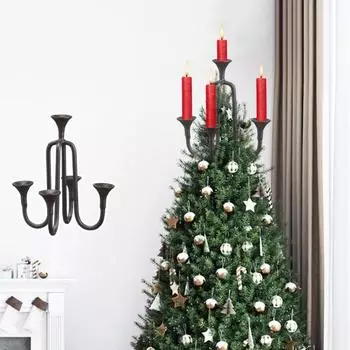 Верхушка для рождественской елки, подсвечник, смоляная верхушка для рождественской елки, украшения для праздничного декора чёрный