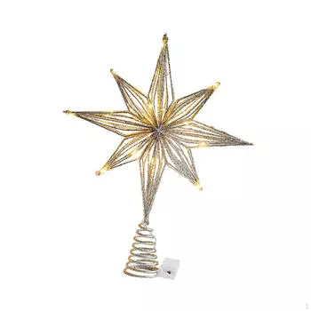 Верхушка рождественской елки Блестящая звезда Верхушка дерева с подсветкой Железное искусство