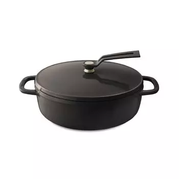 Vermicular Литая эмалированная кастрюля 22 см, орехово-коричневая, безводная, для приготовления пищи, безводная, для выпечки, специальная книга рецептов, в комплекте кастрюля для духовки с 2 крышками [неглубокого типа]