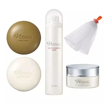 Vernal Basic 4 Step Set Мыло для лица 90 г x 2 шт. Лосьон 200 мл Крем для красоты 30 г (увлажненный)